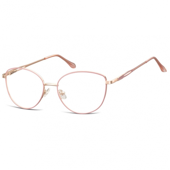 Damskie okulary zerówki oprawki korekcyjne kocie oczy Flex 888E złoto-różowe